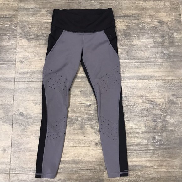 Athleta Sculptek Stealth TruCool Women's Size XS Leggings Color Block Perforated - Picture 2 of 10